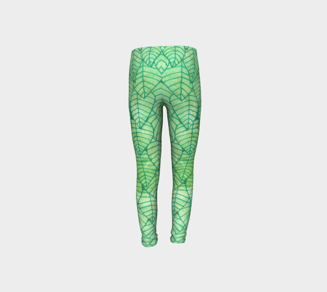 Green foliage Youth Leggings preview #8