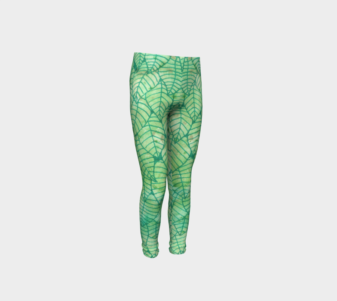 Green foliage Youth Leggings preview #4