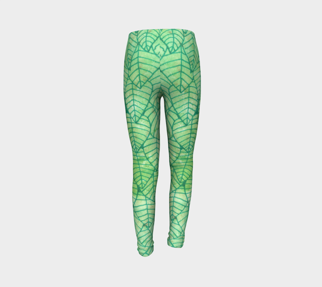 Green foliage Youth Leggings preview #7