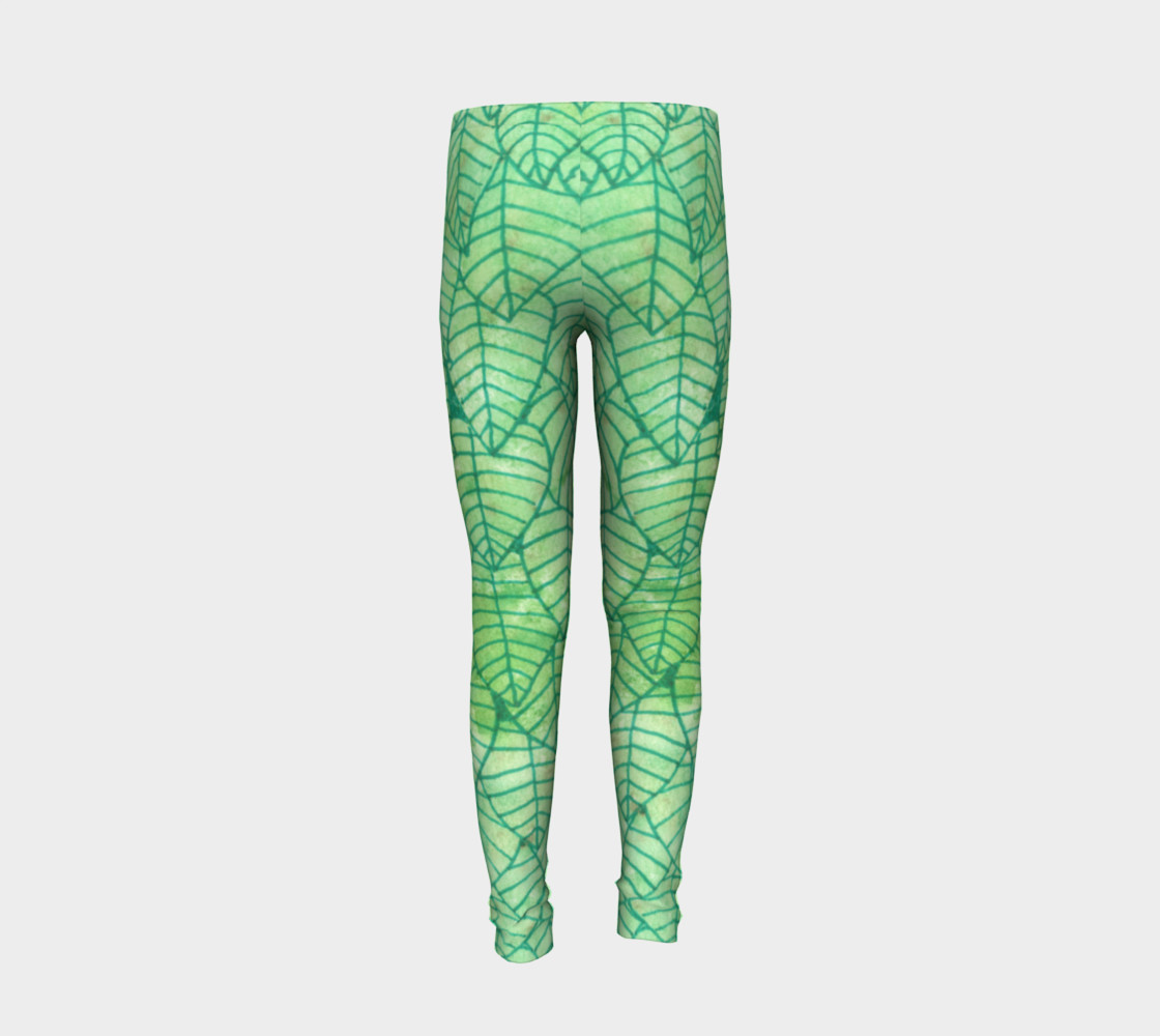 Green foliage Youth Leggings preview #6