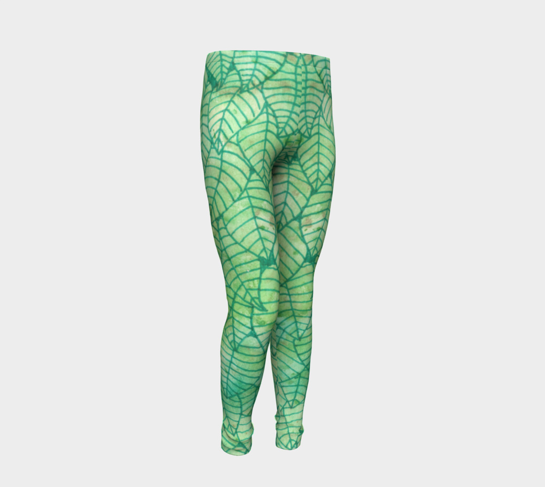 Green foliage Youth Leggings preview #2