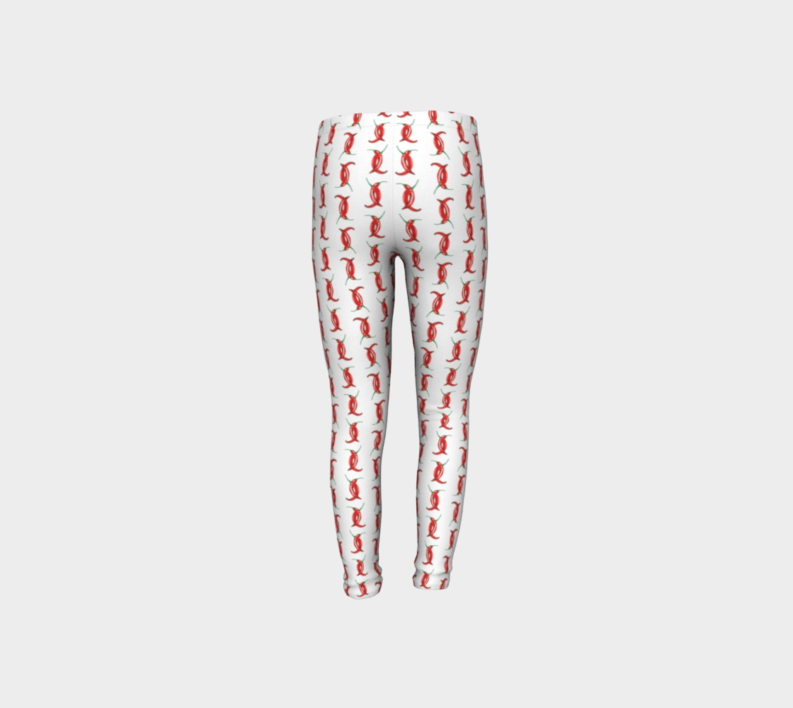 Hot peppers pattern Youth Leggings preview #8
