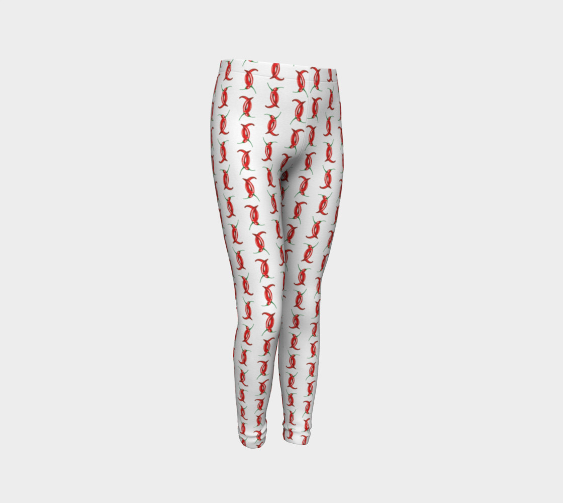 Hot peppers pattern Youth Leggings preview #3