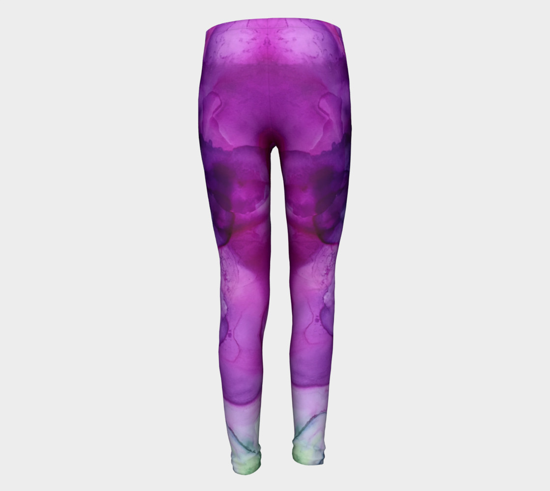 Fuchsia Blossom Youth Leggings preview #5