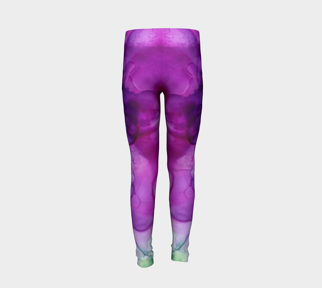 Fuchsia Blossom Youth Leggings preview #6