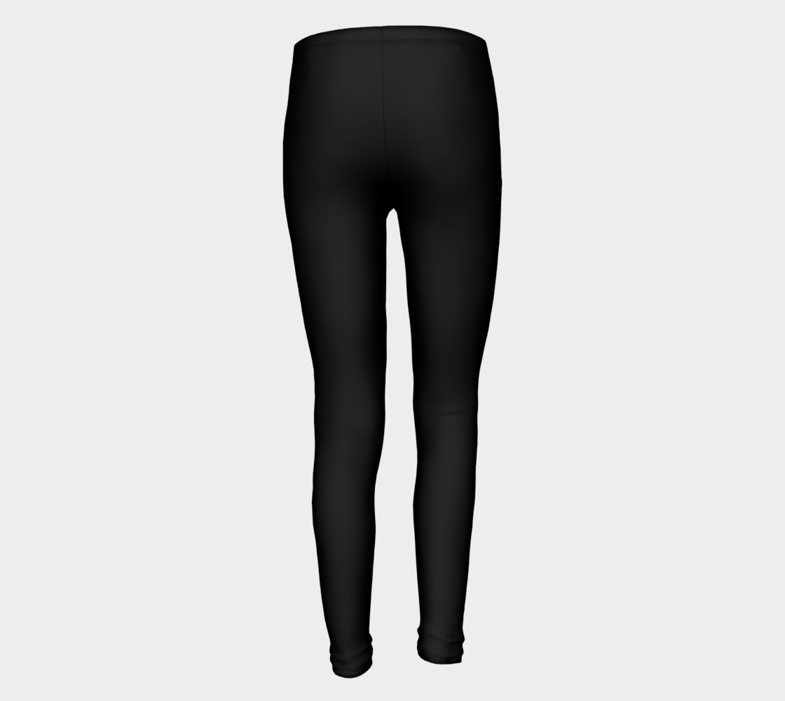 Black Colored Youth Leggings preview #5