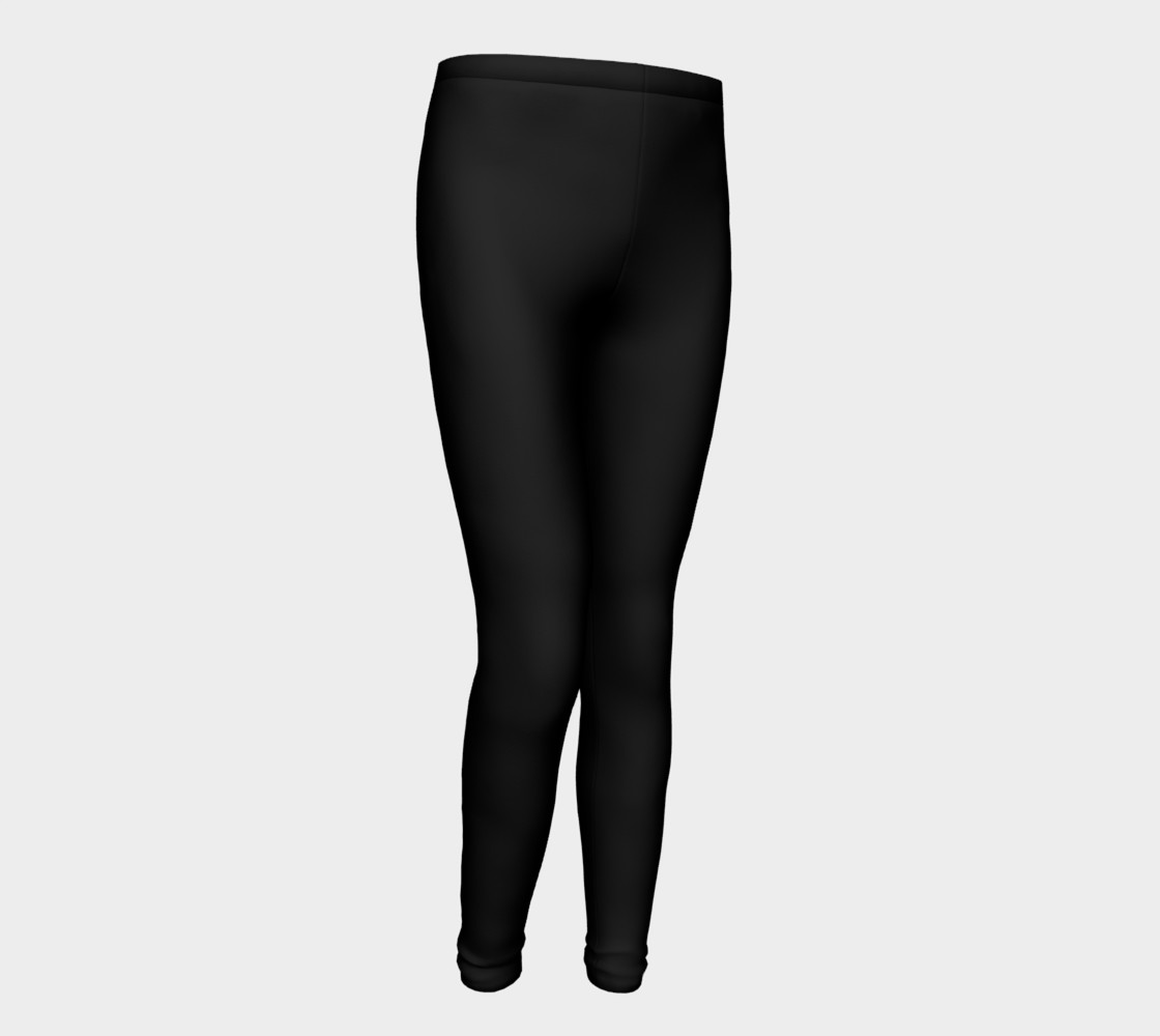 Black Colored Youth Leggings preview #1