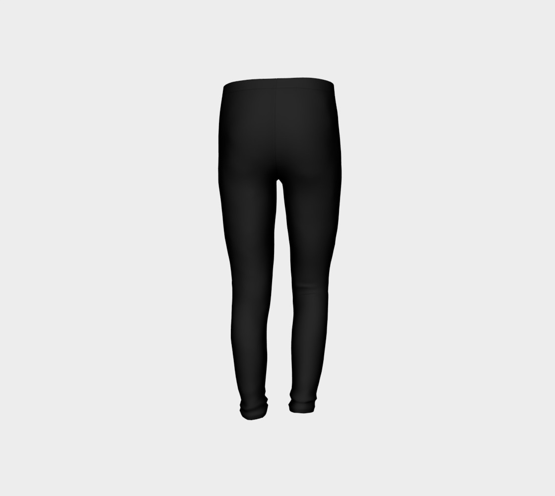 Black Colored Youth Leggings preview #8