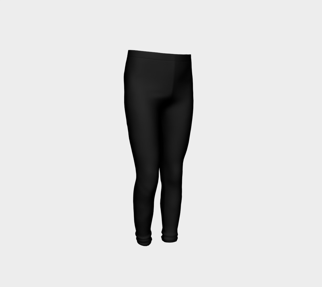Black Colored Youth Leggings preview #4