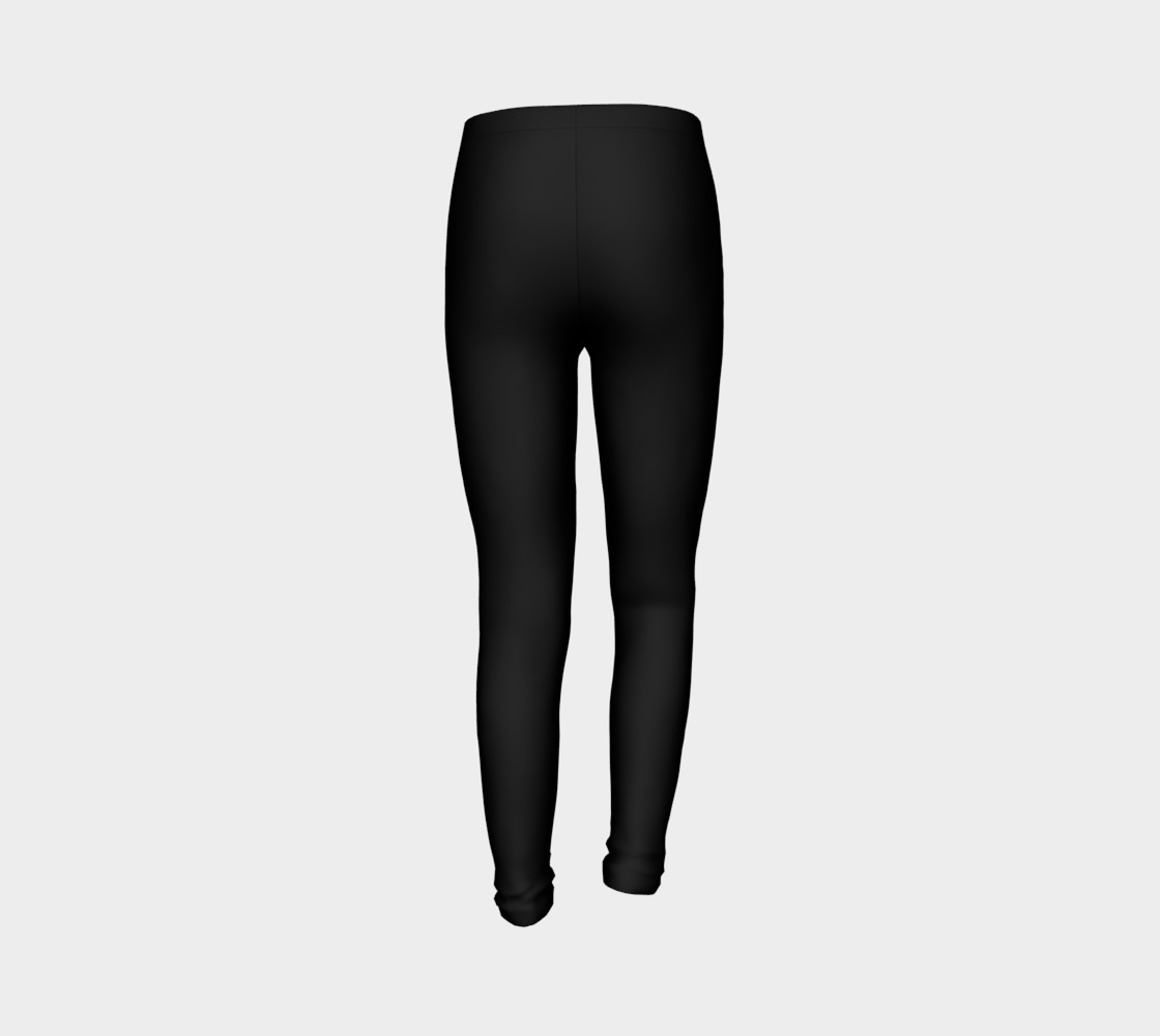 Black Colored Youth Leggings preview #7