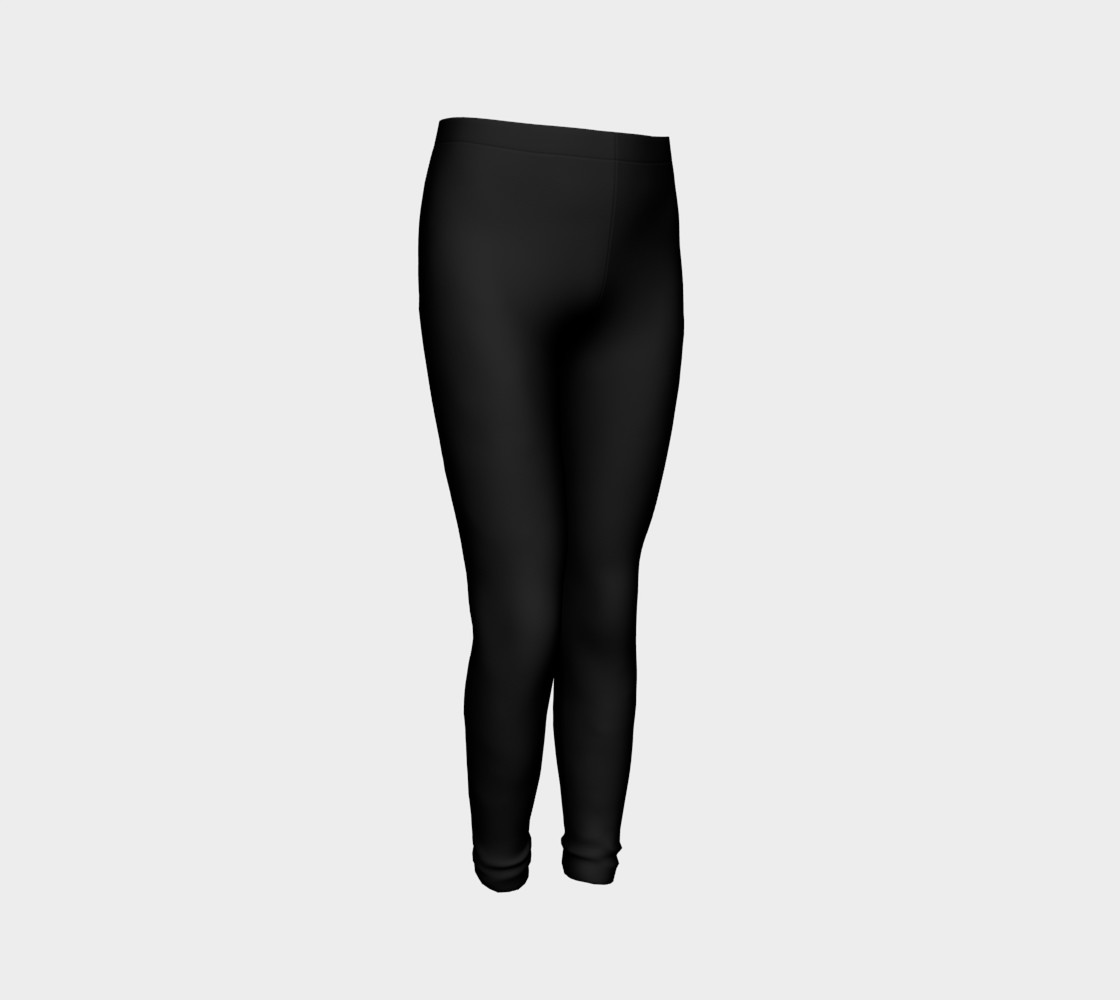 Black Colored Youth Leggings preview #3