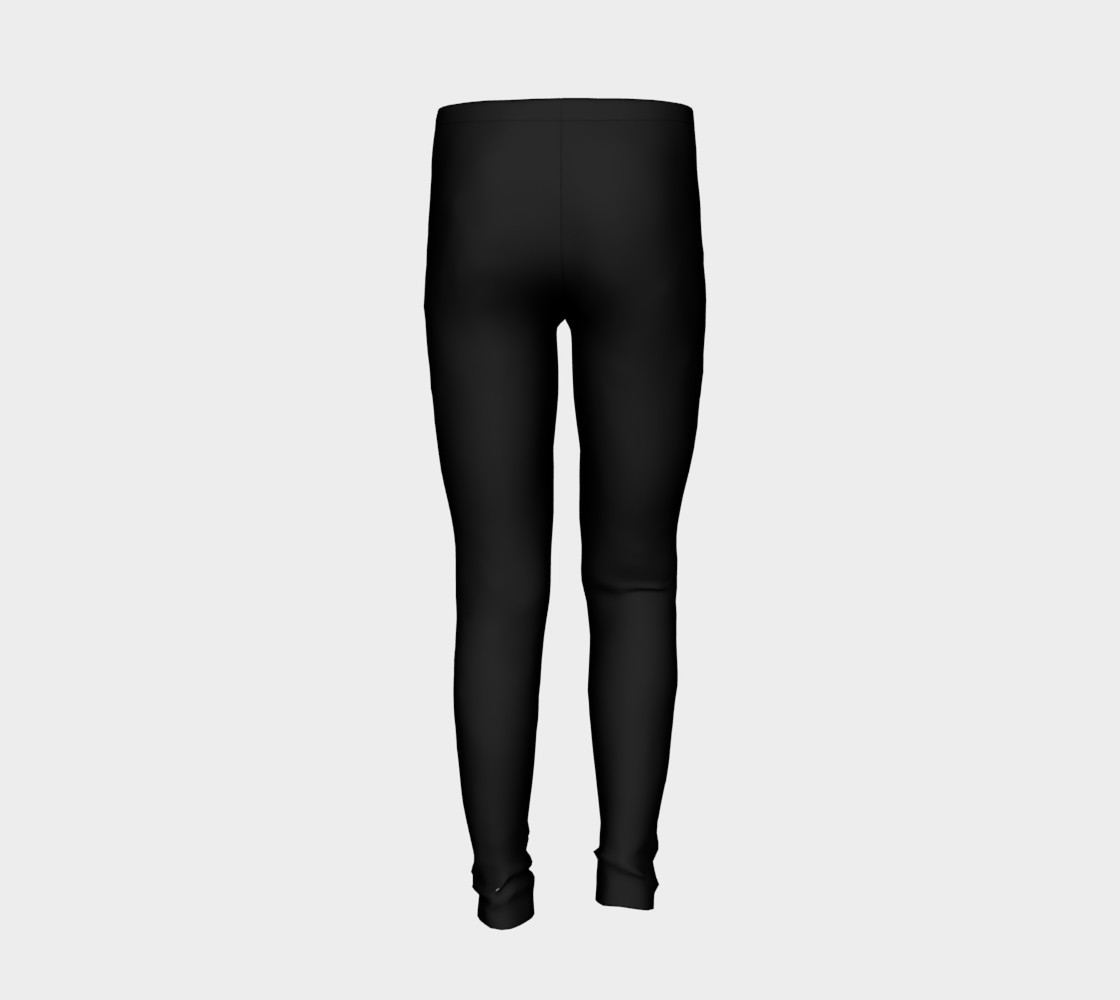 Black Colored Youth Leggings preview #6