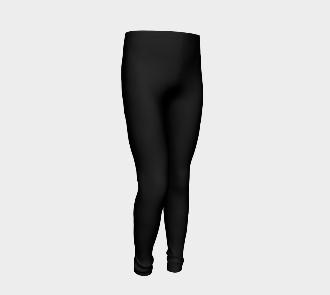 Black Colored Youth Leggings preview #2