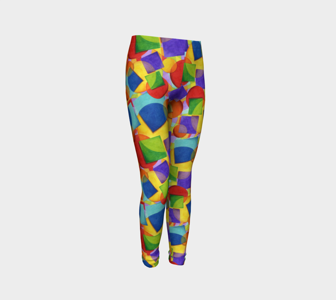 Aperçu 3D de Candy Rainbow Geometric Youth Leggings