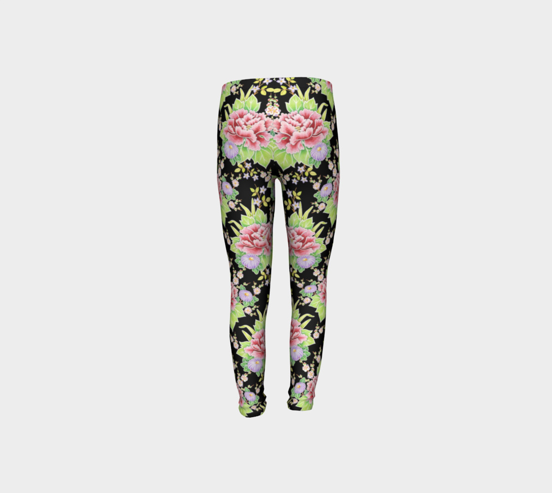 Kimono Bouquet Youth Leggings preview #8