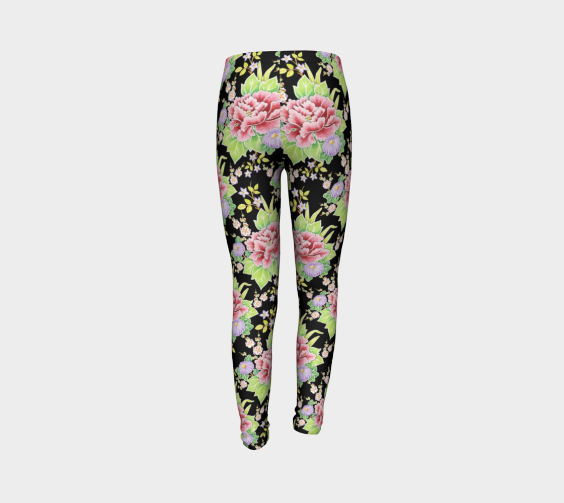 Kimono Bouquet Youth Leggings preview #7