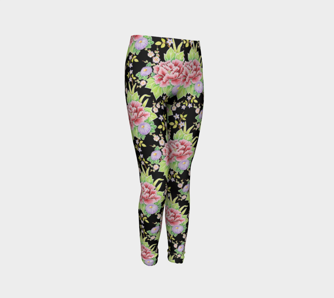 Kimono Bouquet Youth Leggings preview #3