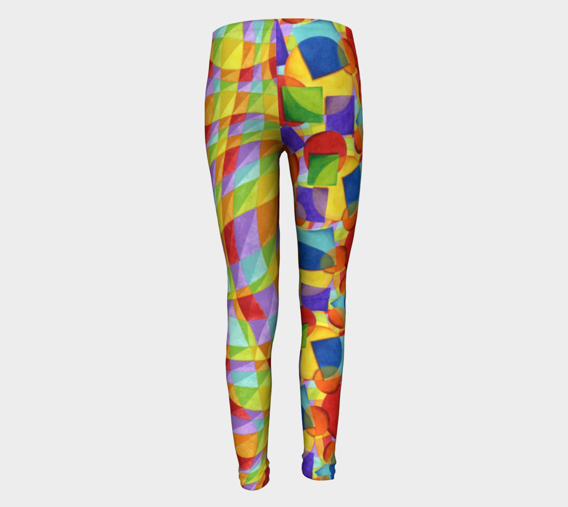 Aperçu de Candy Rainbow Plaid Youth Leggings #5