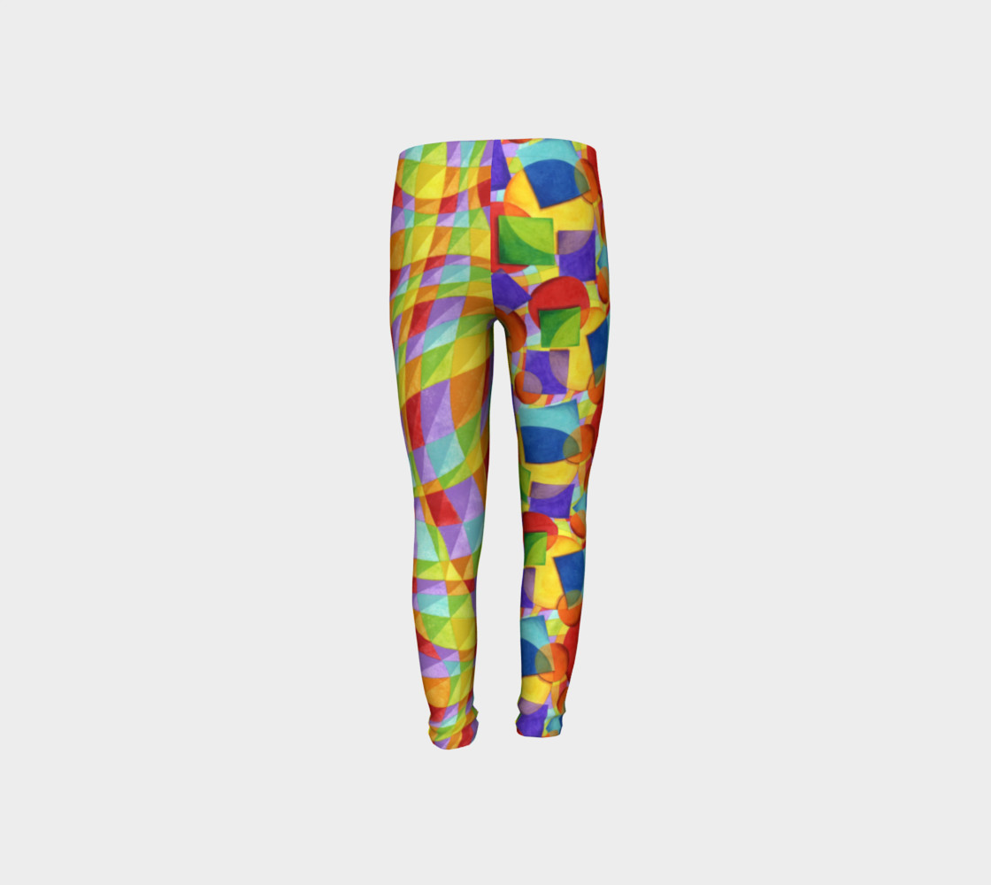 Aperçu de Candy Rainbow Plaid Youth Leggings #8