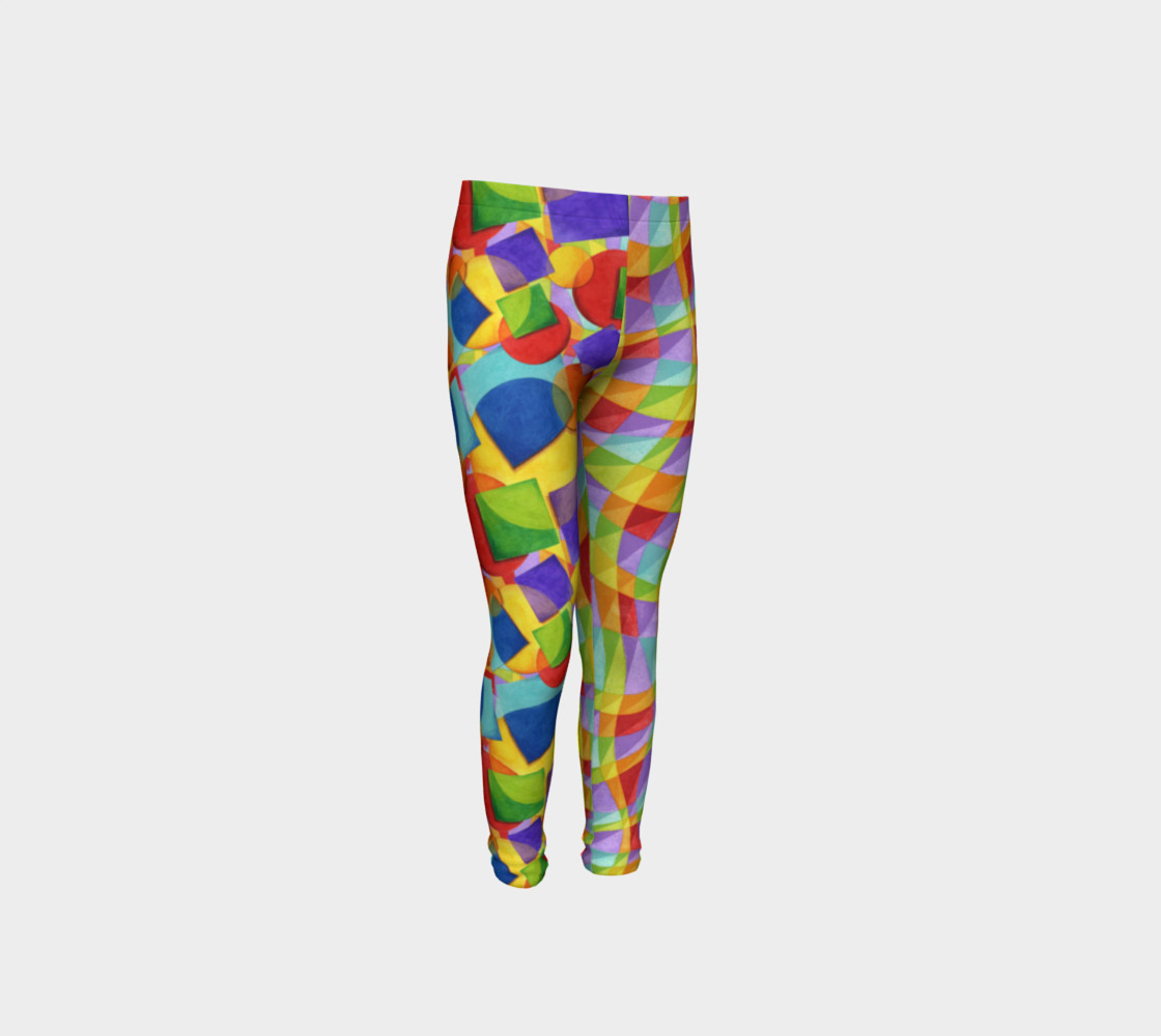 Aperçu de Candy Rainbow Plaid Youth Leggings #4