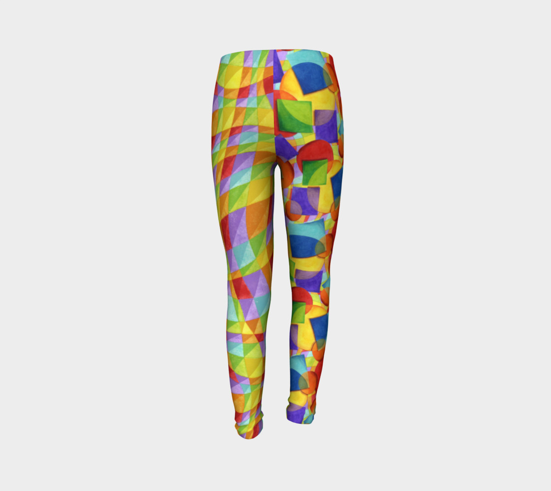 Aperçu de Candy Rainbow Plaid Youth Leggings #7