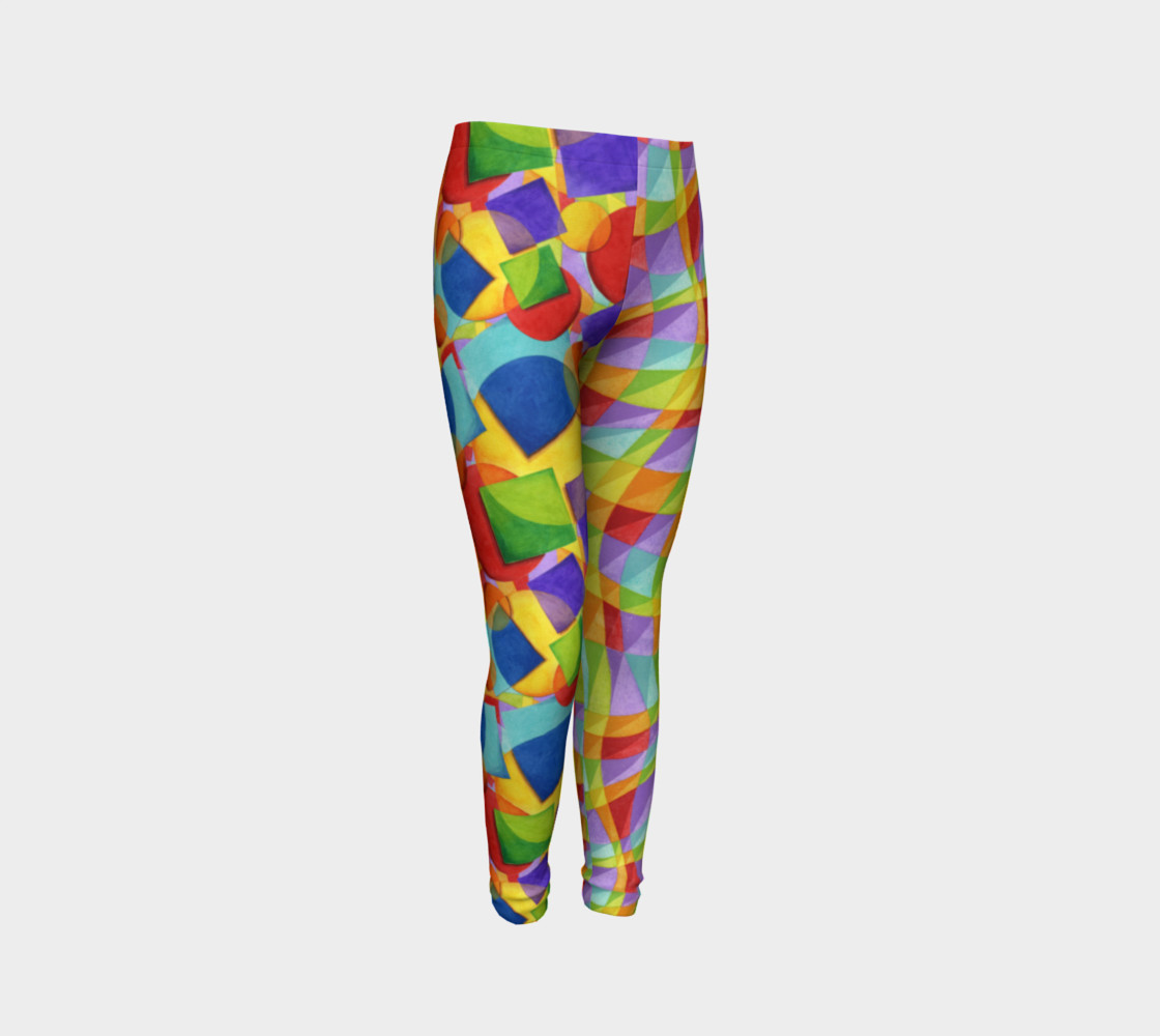 Aperçu de Candy Rainbow Plaid Youth Leggings #3