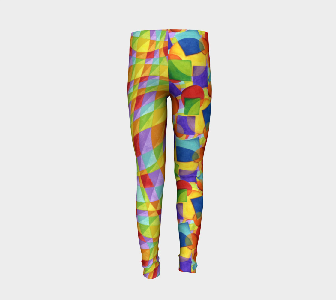 Aperçu de Candy Rainbow Plaid Youth Leggings #6