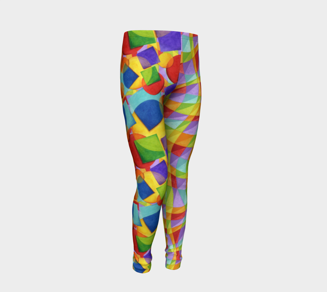 Aperçu de Candy Rainbow Plaid Youth Leggings #2