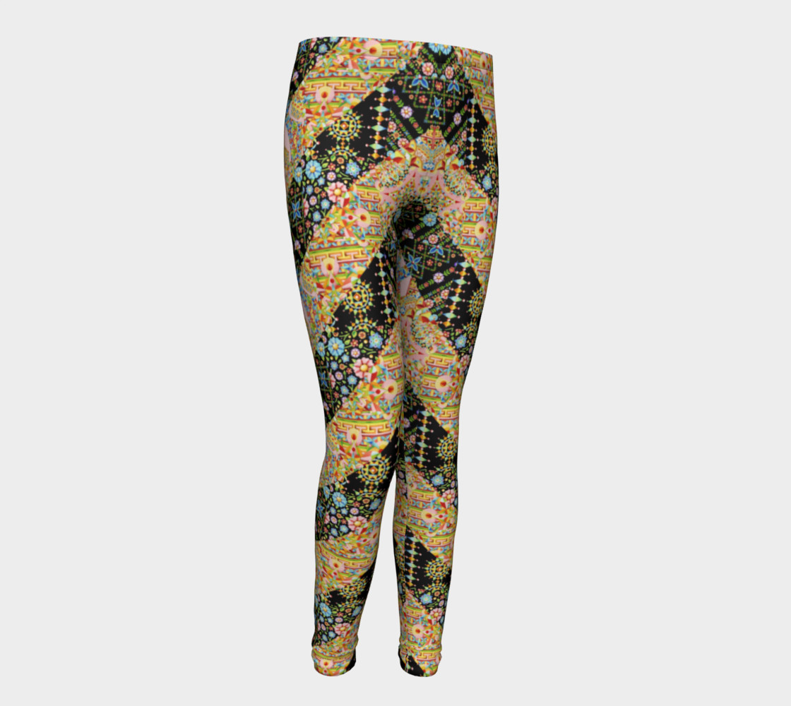 Crazy Patchwork Stripes Youth Leggings preview #1