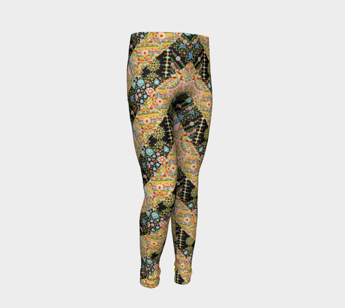 Crazy Patchwork Stripes Youth Leggings preview #2