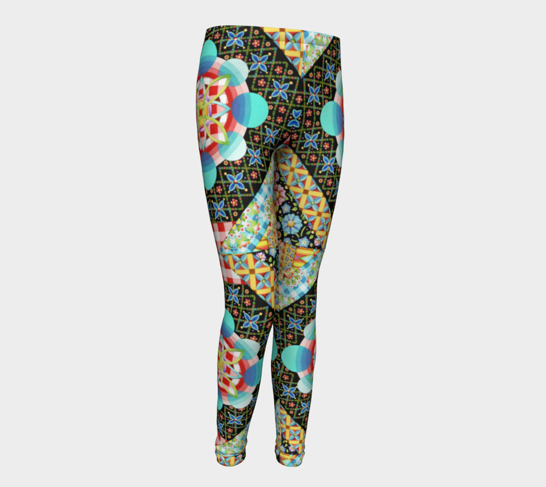 Galaxy Patchwork Youth Leggings preview #1
