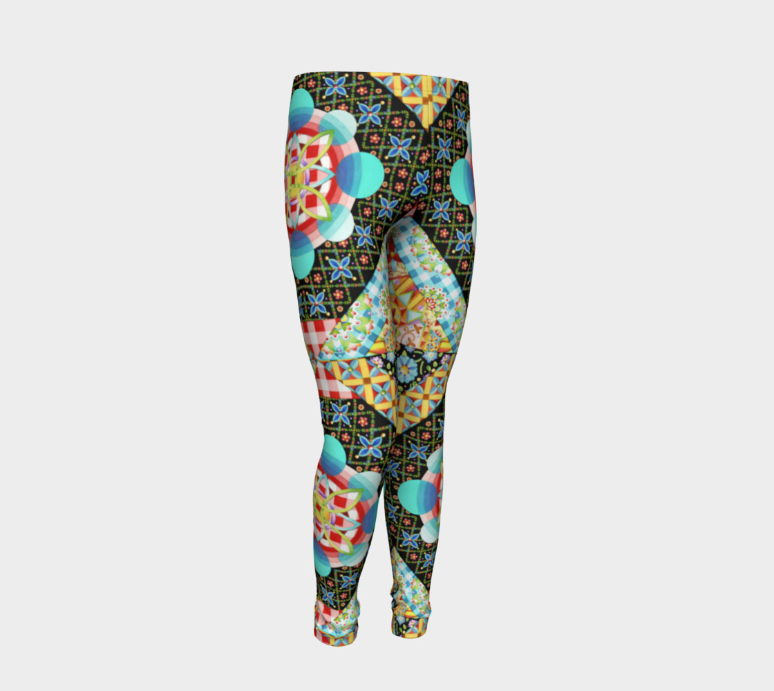 Galaxy Patchwork Youth Leggings preview #2