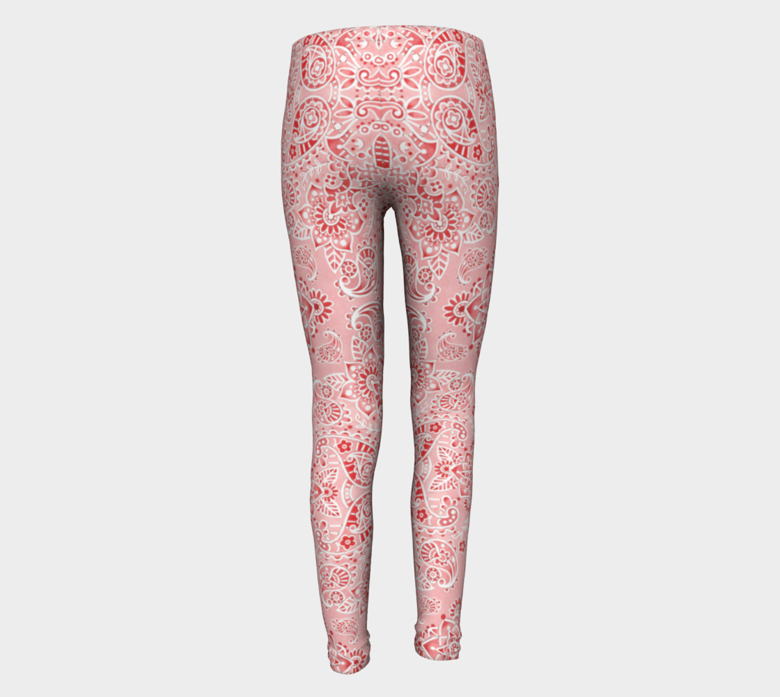 Pink Paisley Youth Leggings preview #5