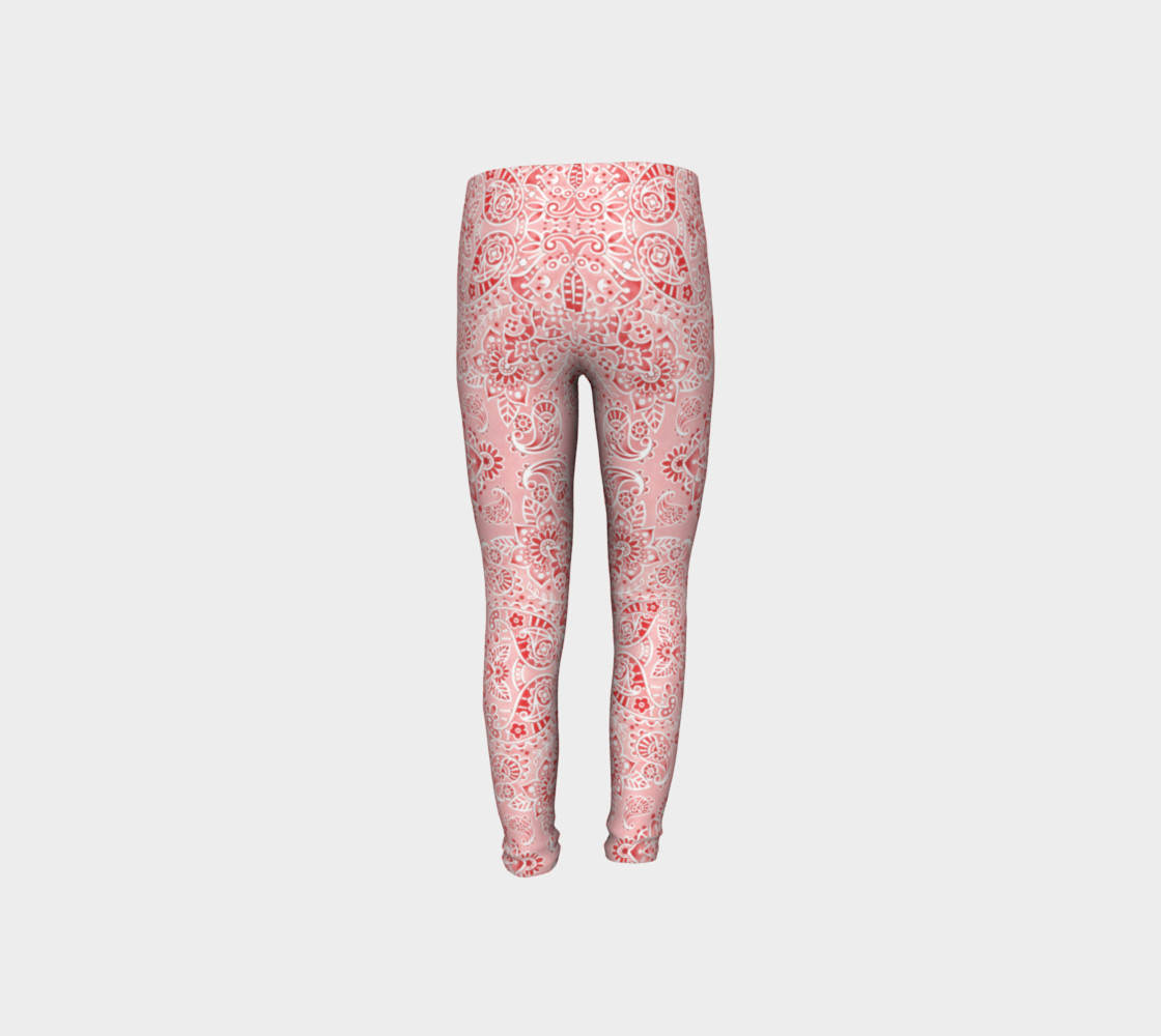 Pink Paisley Youth Leggings preview #8