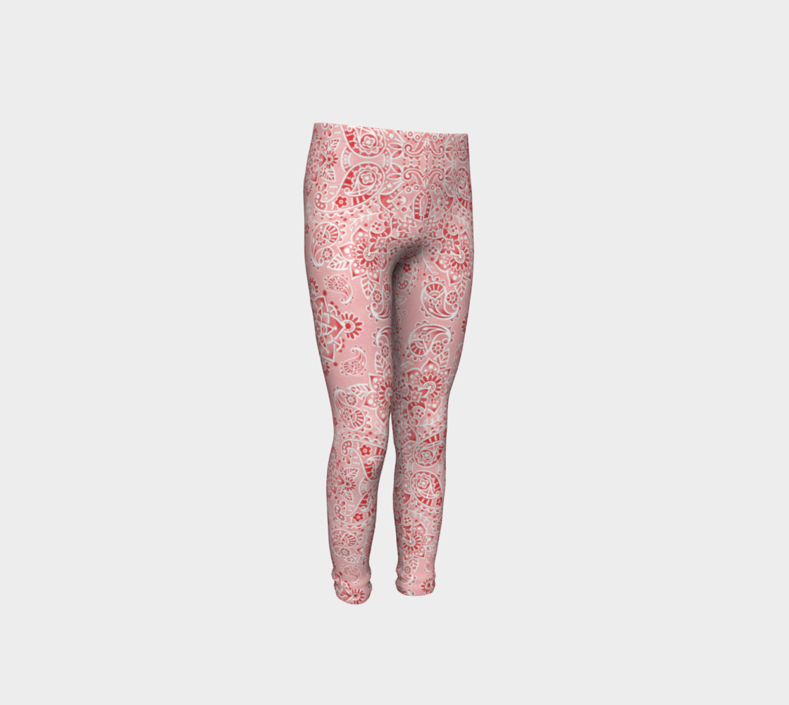 Pink Paisley Youth Leggings preview #4