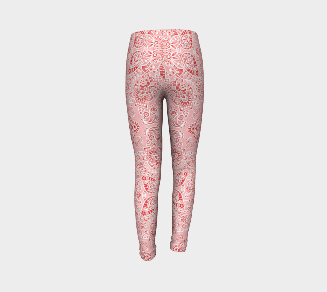 Pink Paisley Youth Leggings preview #7