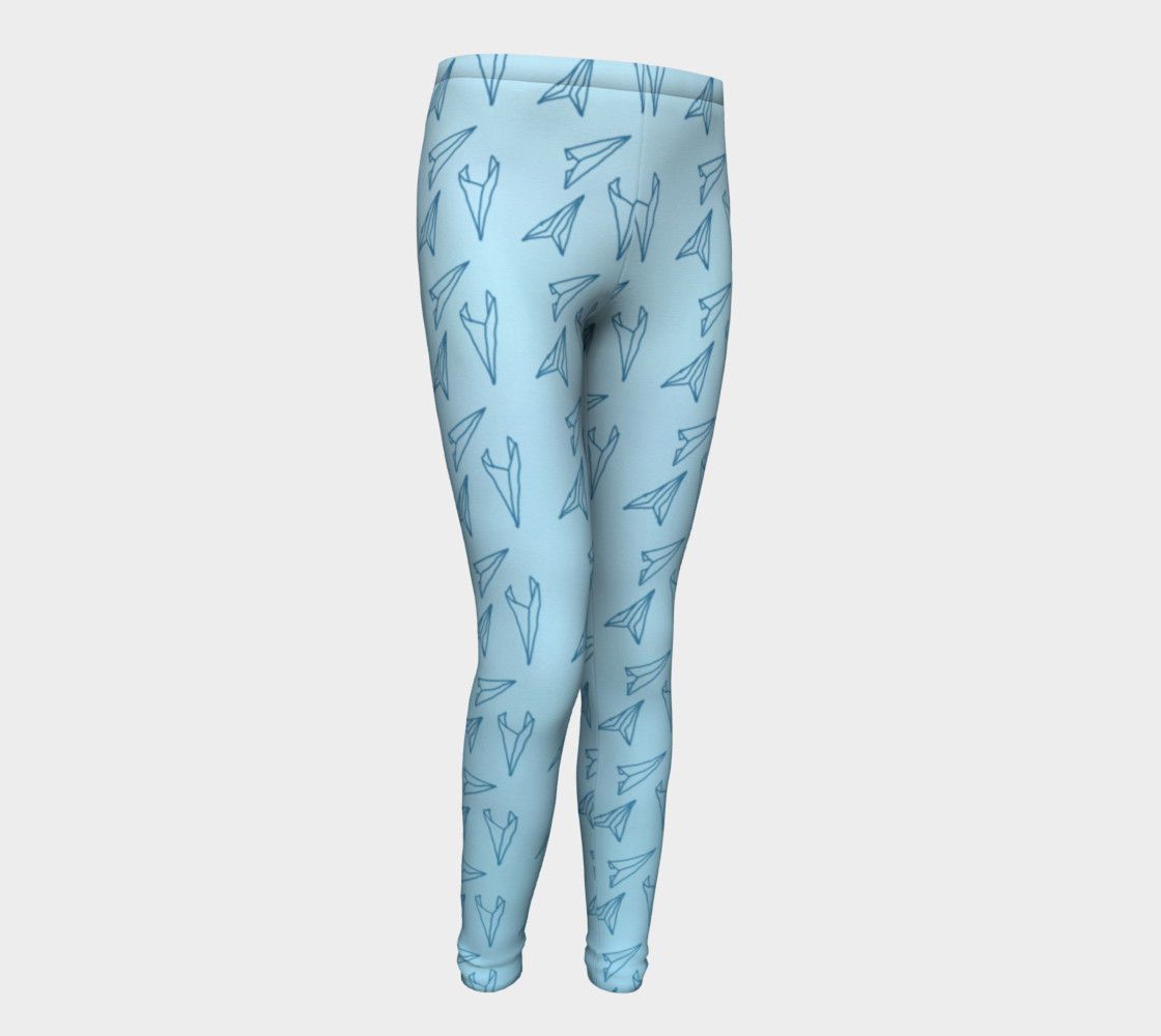 Aperçu de Girls Blue Paper Planes Leggings #1