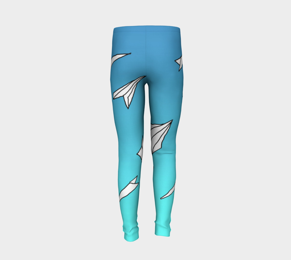 Aperçu de Girls Blue Big Paper Planes Leggings #6