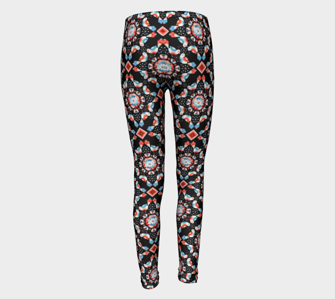 Folkloric Lovebirds Youth Legging preview #5