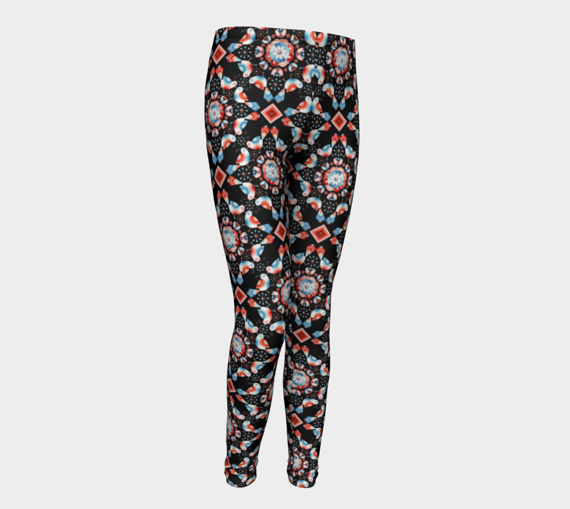 Folkloric Lovebirds Youth Legging preview #1
