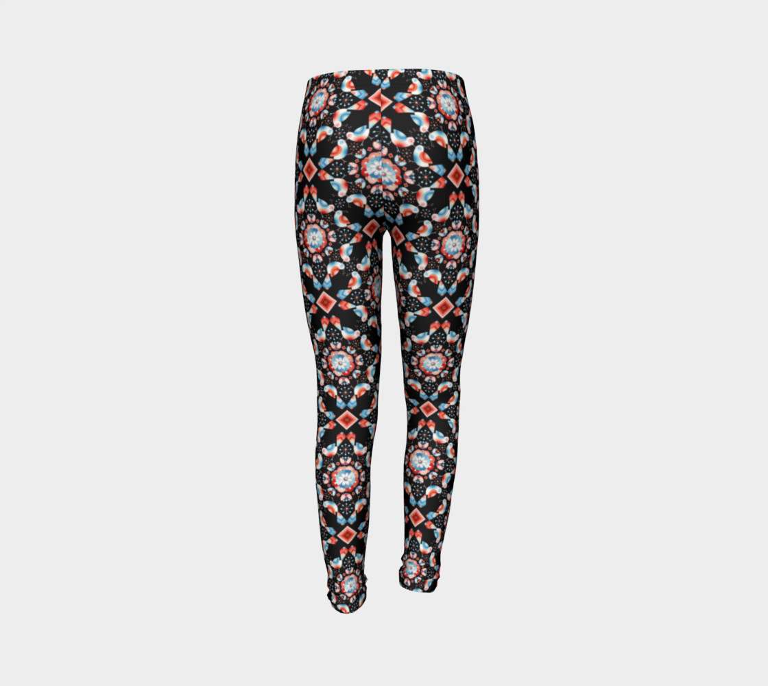 Folkloric Lovebirds Youth Legging preview #7