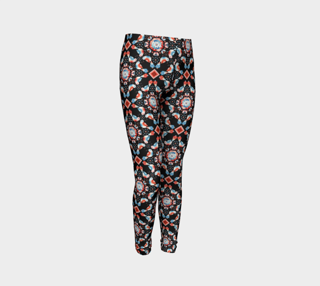 Folkloric Lovebirds Youth Legging preview #3