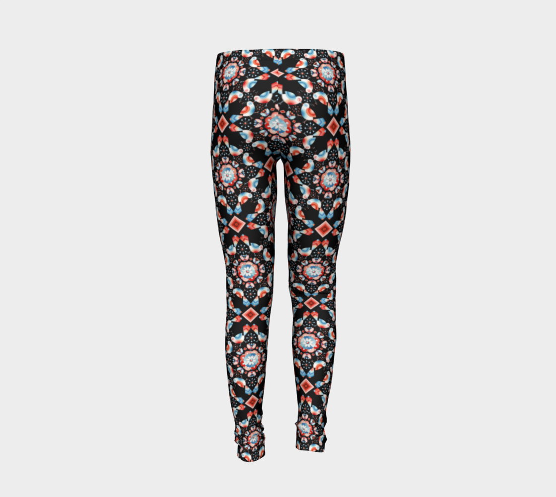 Folkloric Lovebirds Youth Legging preview #6