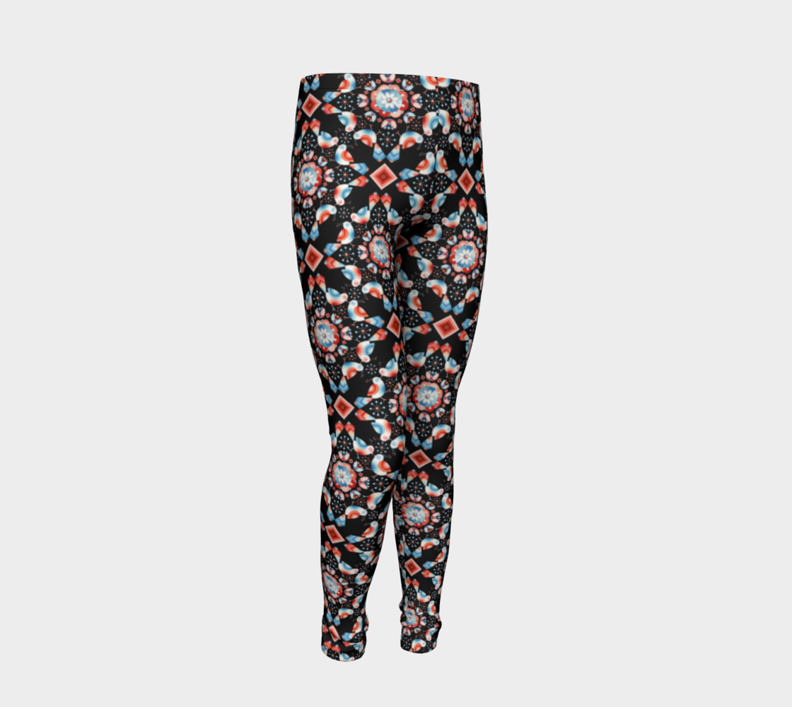 Folkloric Lovebirds Youth Legging preview #2
