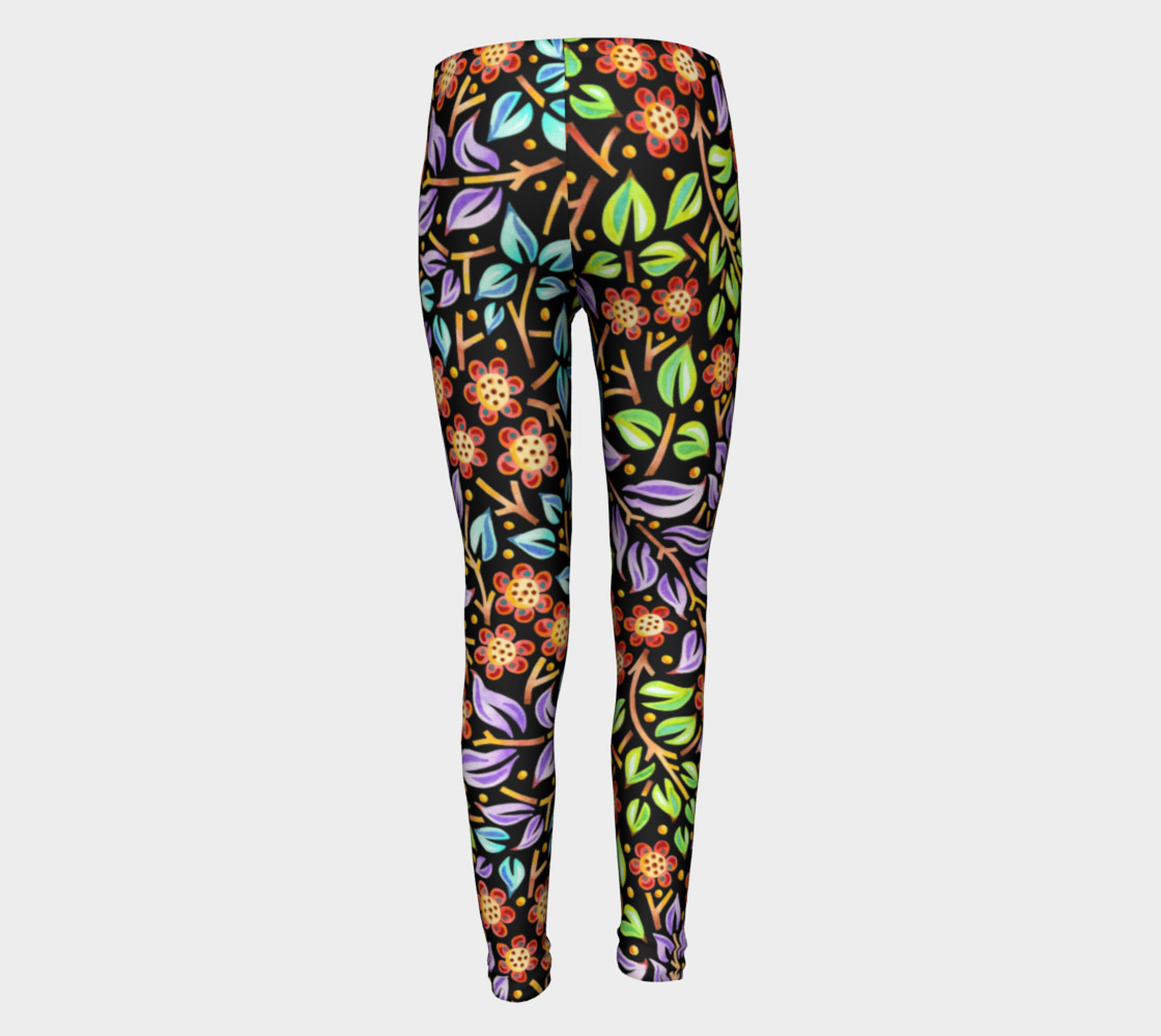 Filigree Floral Youth Leggings preview #5