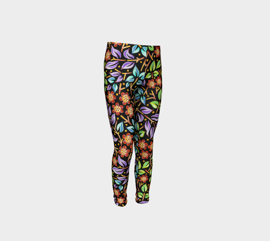 Filigree Floral Youth Leggings preview #4