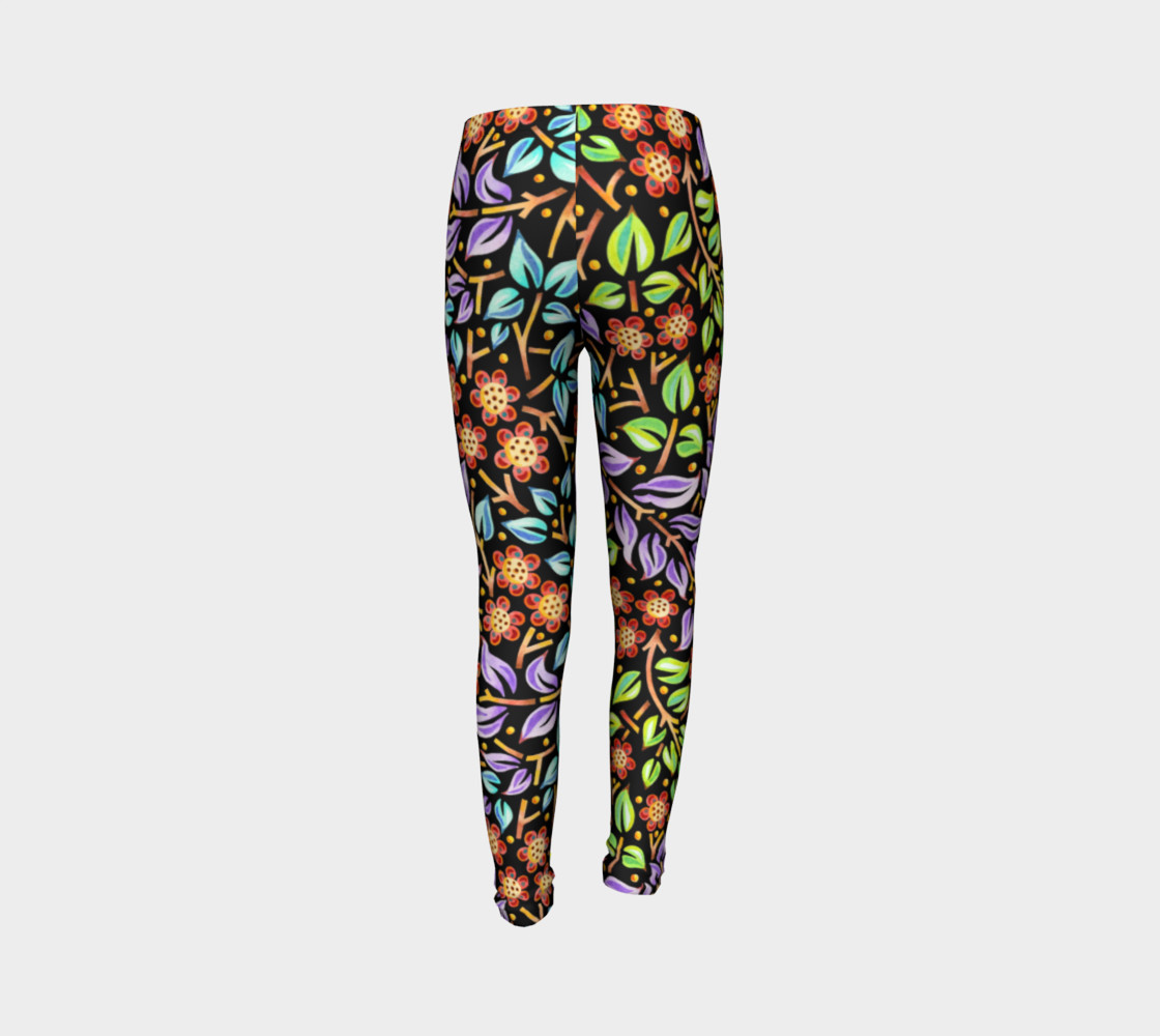 Filigree Floral Youth Leggings preview #7