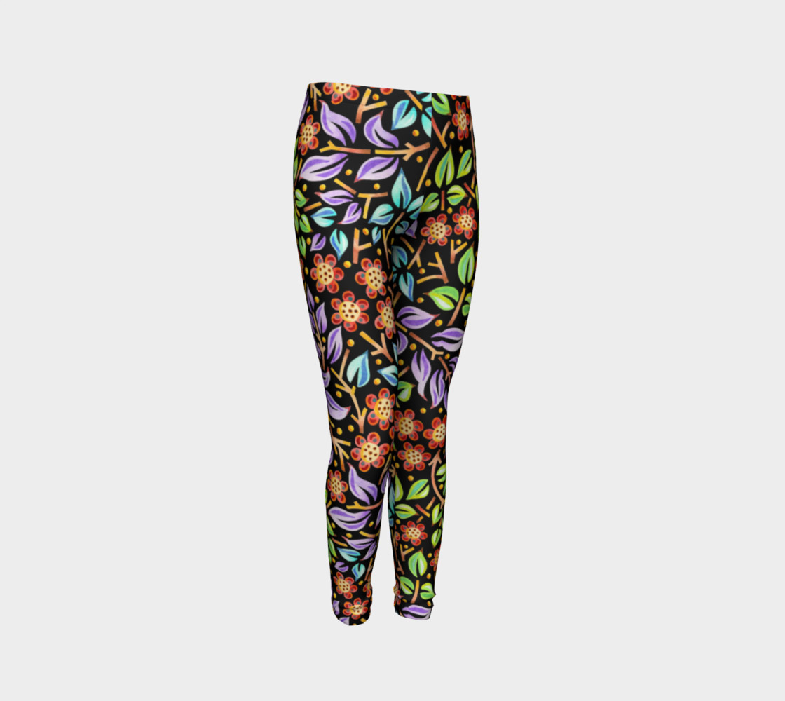 Filigree Floral Youth Leggings preview #3