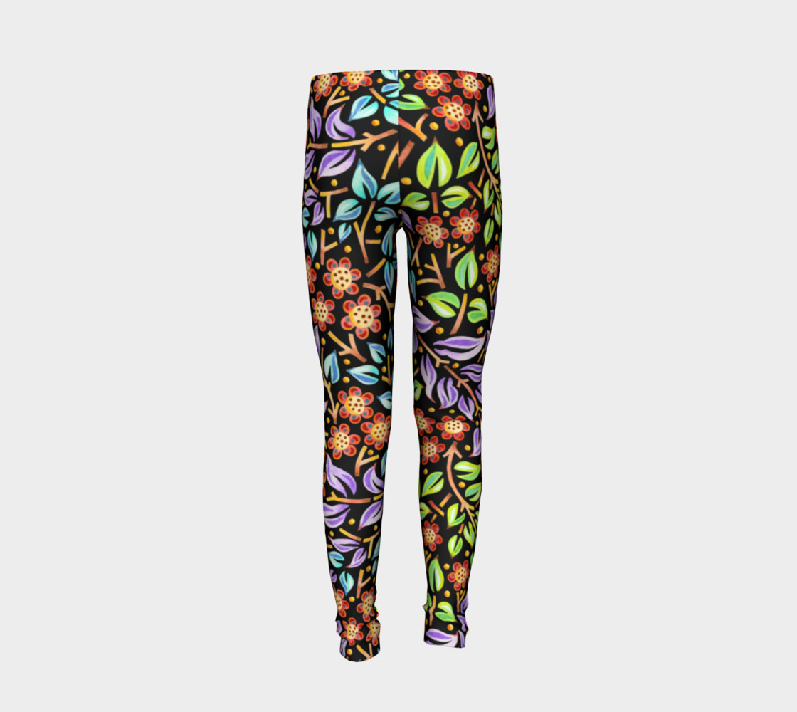 Filigree Floral Youth Leggings preview #6