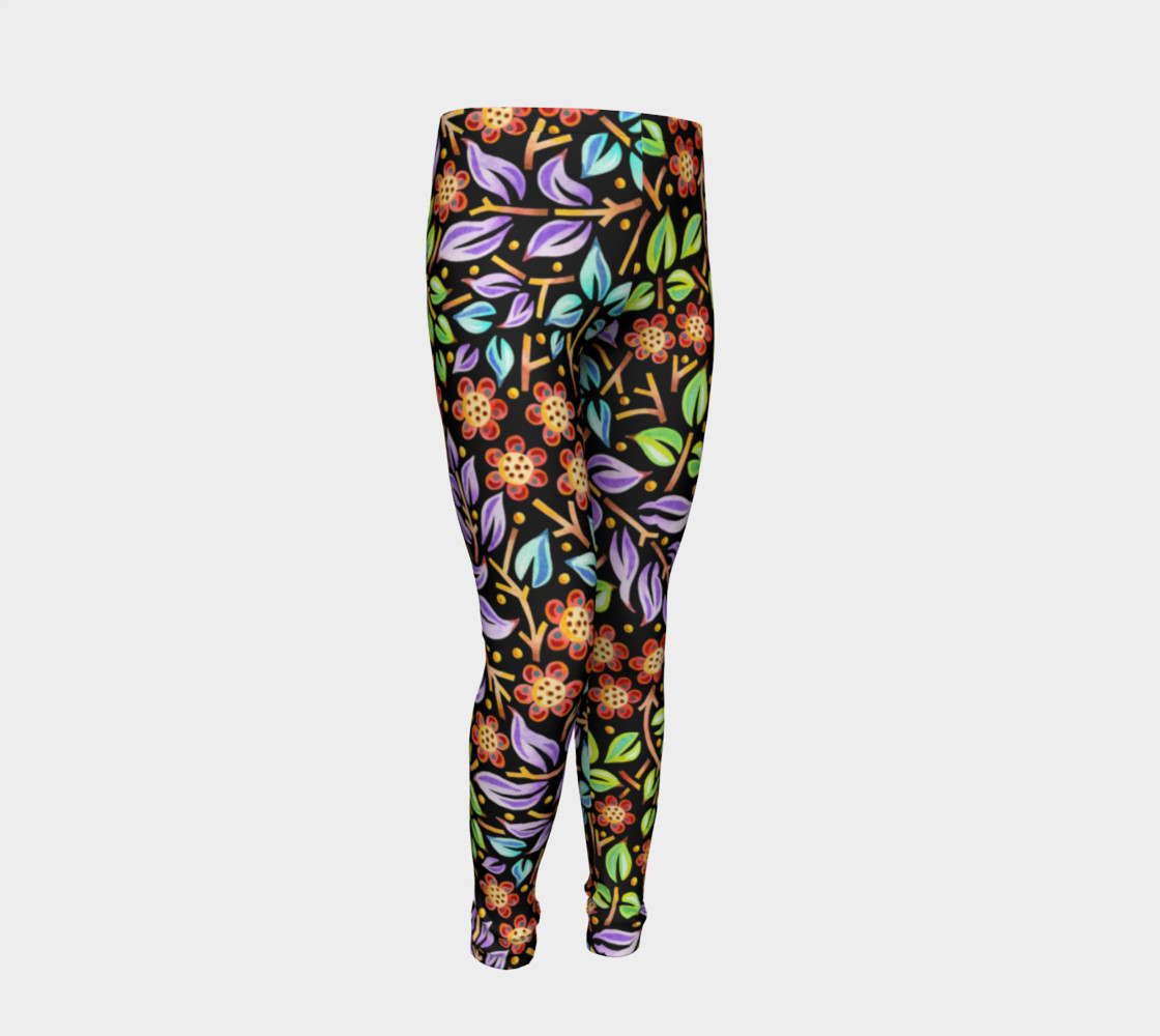 Filigree Floral Youth Leggings preview #2